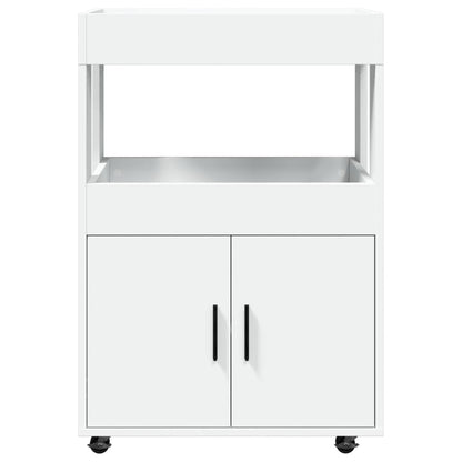 Drankkar 60x39,5x89 cm bewerkt hout wit