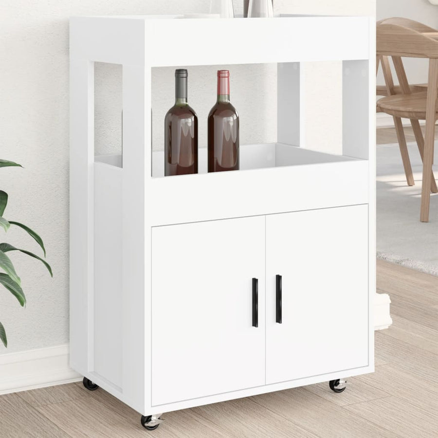 Drankkar 60x39,5x89 cm bewerkt hout wit
