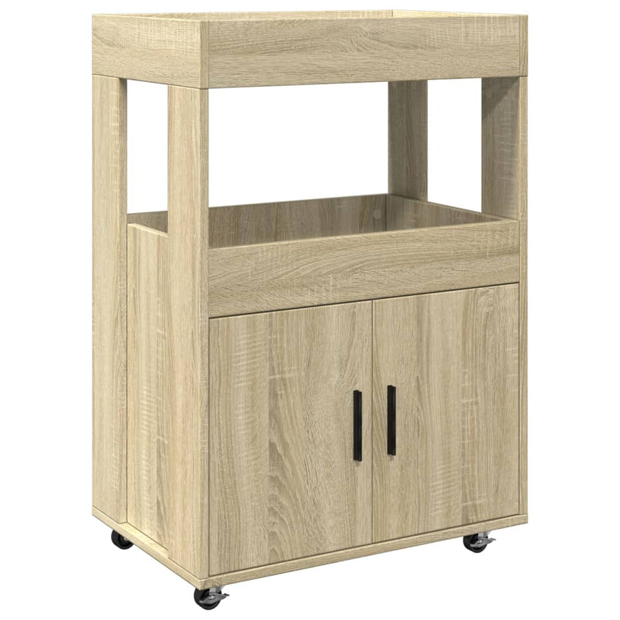 Drankkar 60X39,5X89 Cm Bewerkt Hout Kleurig Sonoma eiken