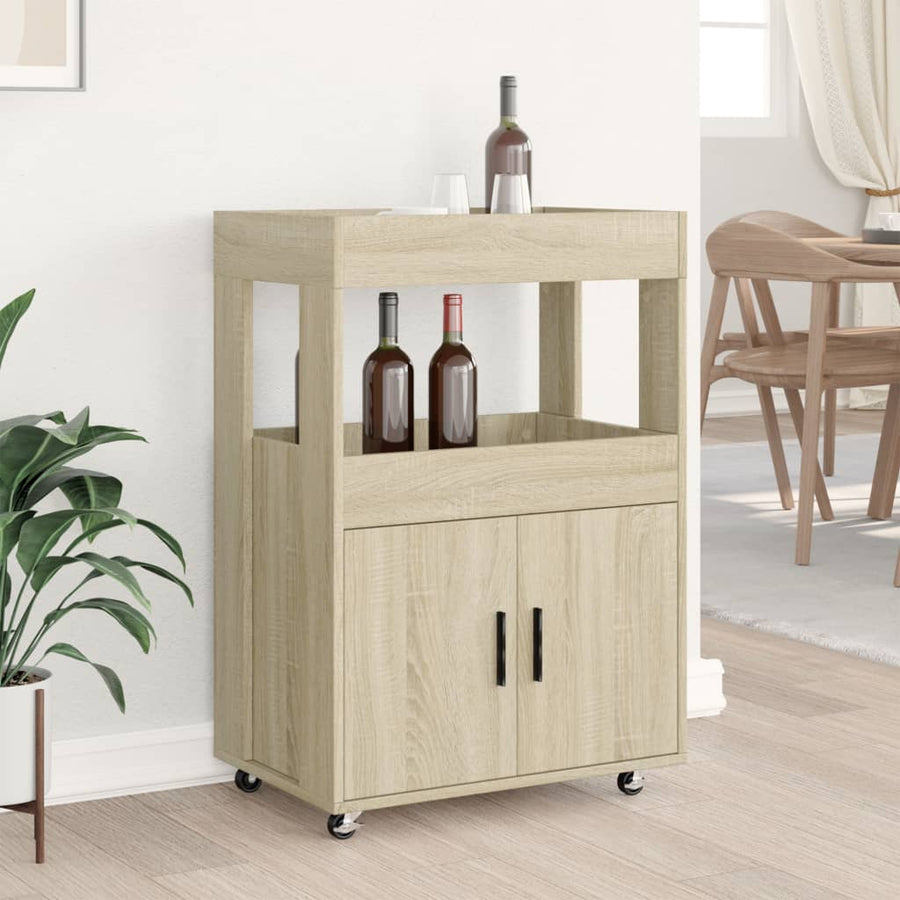 Drankkar 60X39,5X89 Cm Bewerkt Hout Kleurig Sonoma eiken