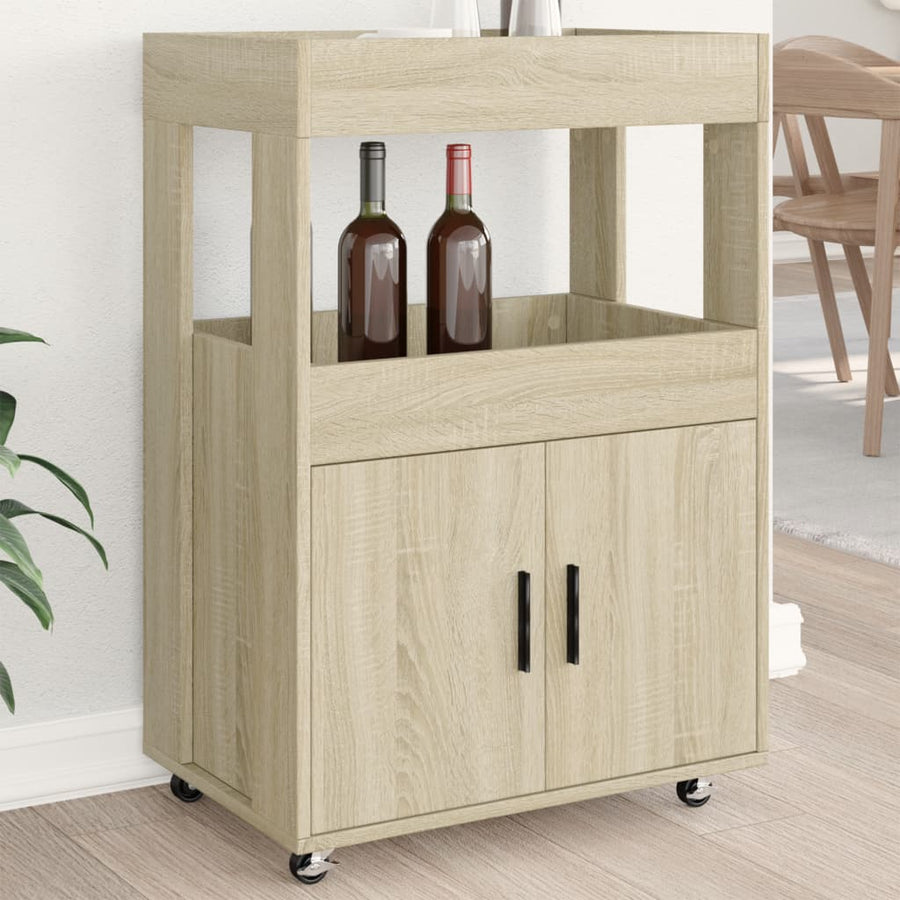 Drankkar 60X39,5X89 Cm Bewerkt Hout Kleurig Sonoma eiken