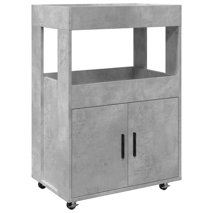 Drankkar 60X39,5X89 Cm Bewerkt Hout Betongrijs