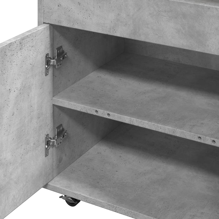 Drankkar 60X39,5X89 Cm Bewerkt Hout Betongrijs
