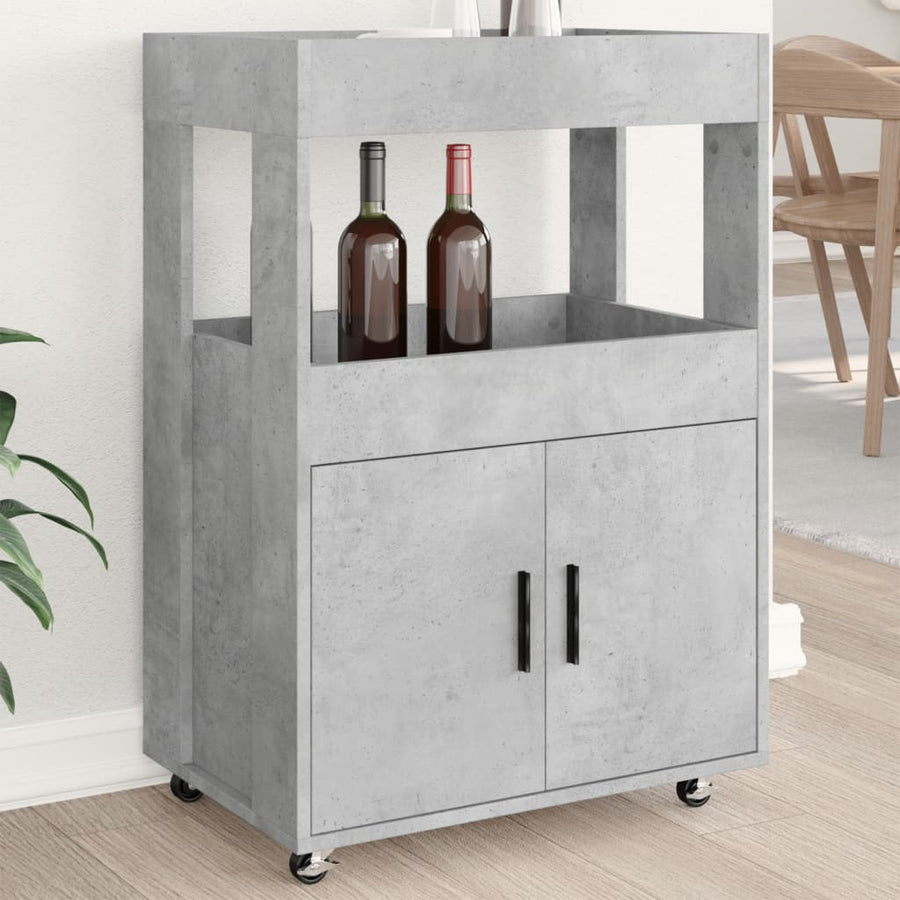 Drankkar 60X39,5X89 Cm Bewerkt Hout Betongrijs