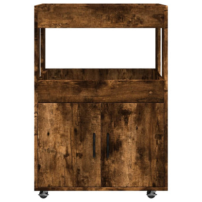 Drankkar 60X39,5X89 Cm Bewerkt Hout Kleurig Gerookt eiken