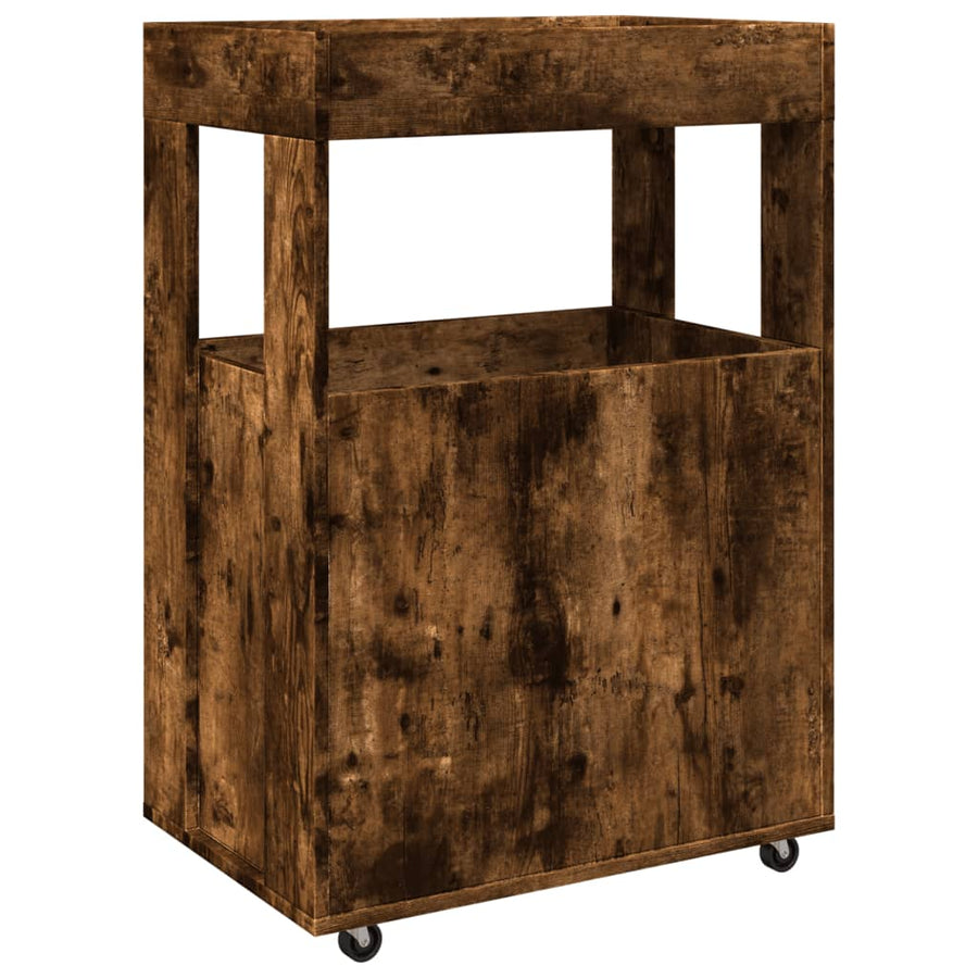 Drankkar 60X39,5X89 Cm Bewerkt Hout Kleurig Gerookt eiken