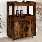 Drankkar 60x39.5x89 cm bewerkt hout gerookt eiken