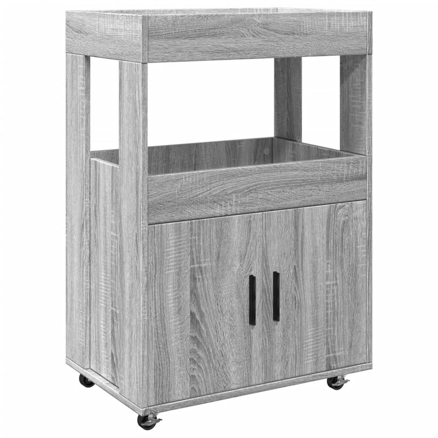 Drankkar 60X39,5X89 Cm Bewerkt Hout Eikenkleurig Grijs sonoma