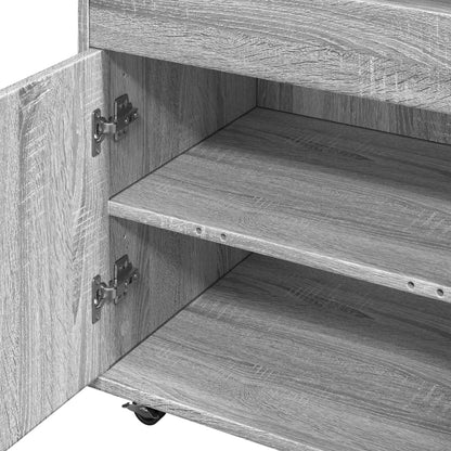 Drankkar 60X39,5X89 Cm Bewerkt Hout Eikenkleurig Grijs sonoma