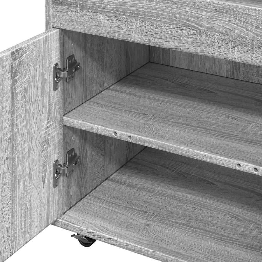 Drankkar 60X39,5X89 Cm Bewerkt Hout Eikenkleurig Grijs sonoma