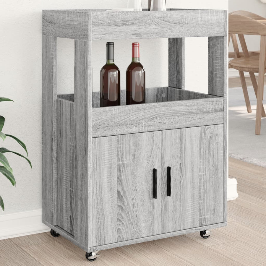 Drankkar 60X39,5X89 Cm Bewerkt Hout Eikenkleurig Grijs sonoma