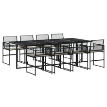 9-delige Tuinset poly rattan zwart