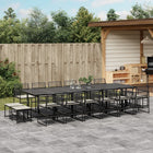17-piece Garden Set with Cushions Poly Rattan Black