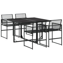 5-delige Tuinset poly rattan zwart
