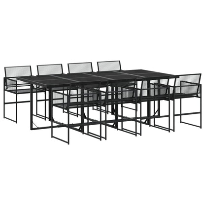 9-delige Tuinset poly rattan zwart