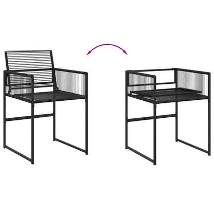 9-delige Tuinset poly rattan zwart