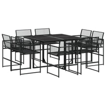 9-delige Tuinset poly rattan zwart