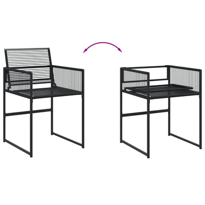 11-delige Tuinset poly rattan zwart