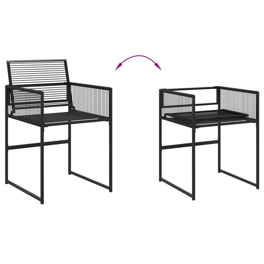 5-delige Tuinset poly rattan zwart
