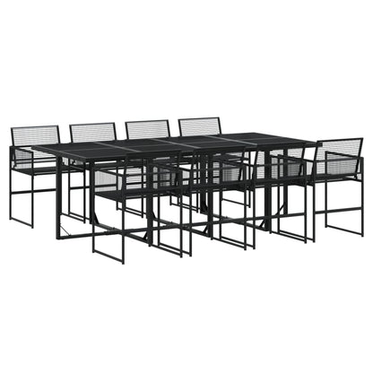 9-delige Tuinset poly rattan zwart