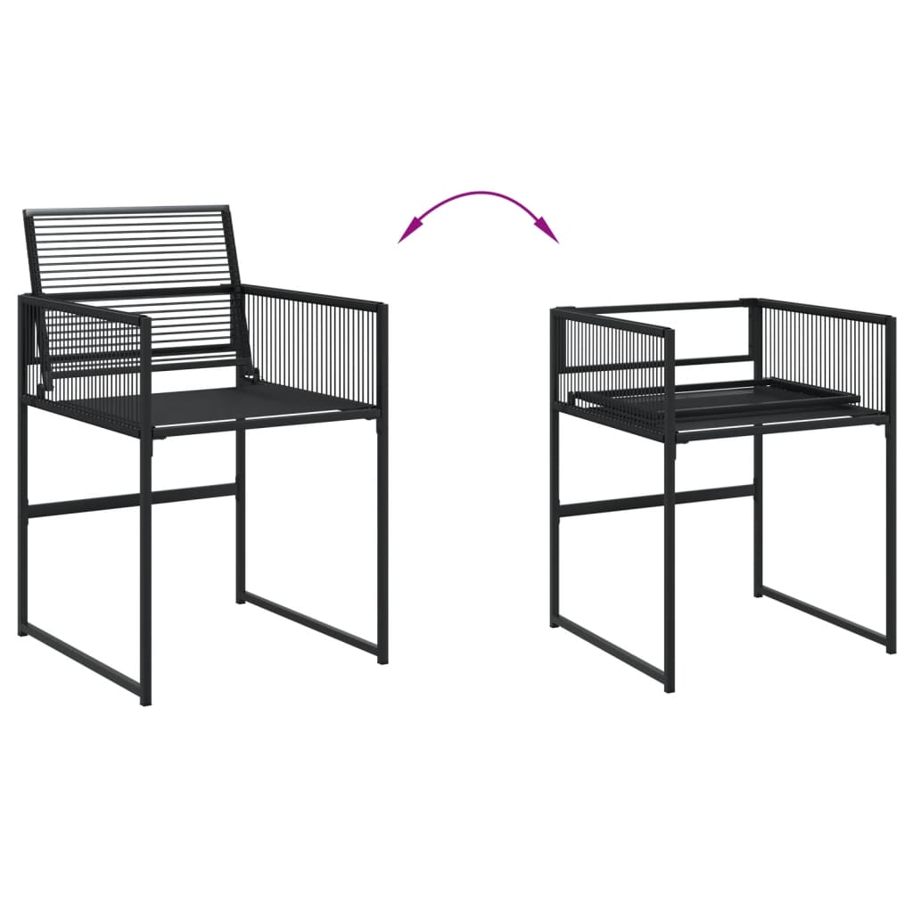 9-delige Tuinset poly rattan zwart