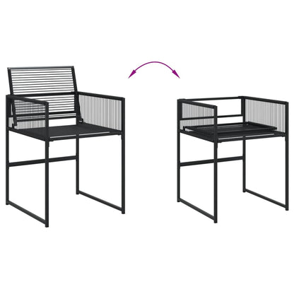 9-delige Tuinset poly rattan zwart