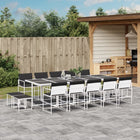 15-piece Garden Set with Cushions Textilene White