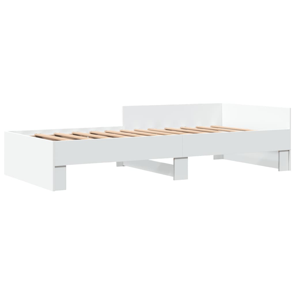 Bedframe bewerkt hout wit 100x200 cm