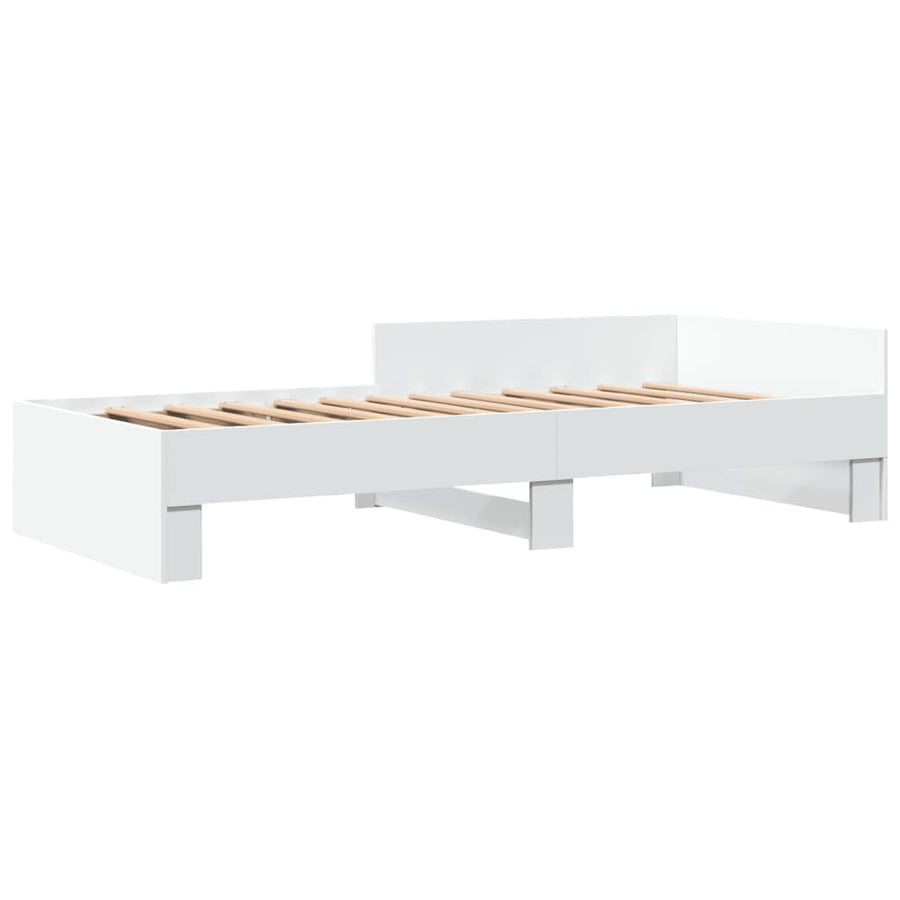 Bedframe bewerkt hout wit 100x200 cm