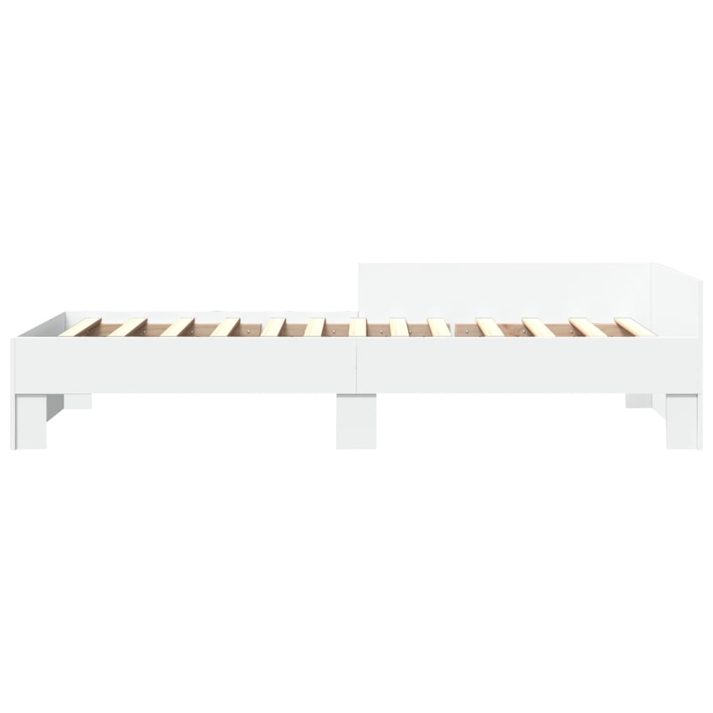 Bedframe bewerkt hout wit 100x200 cm