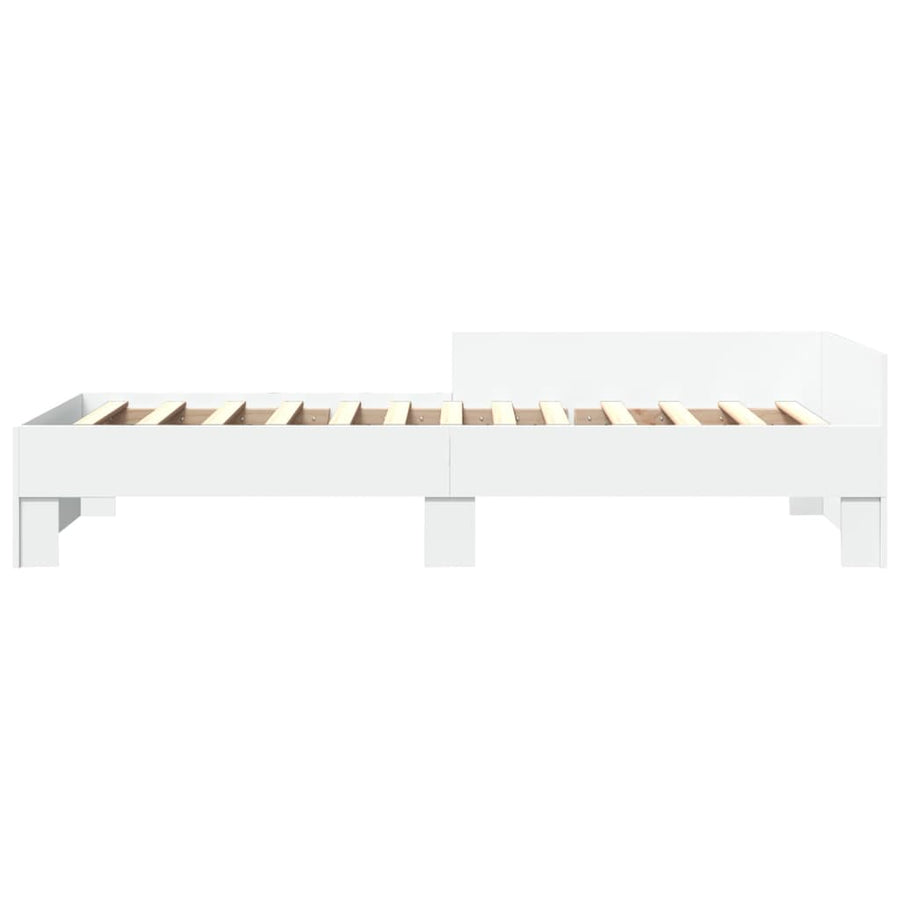 Bedframe bewerkt hout wit 100x200 cm