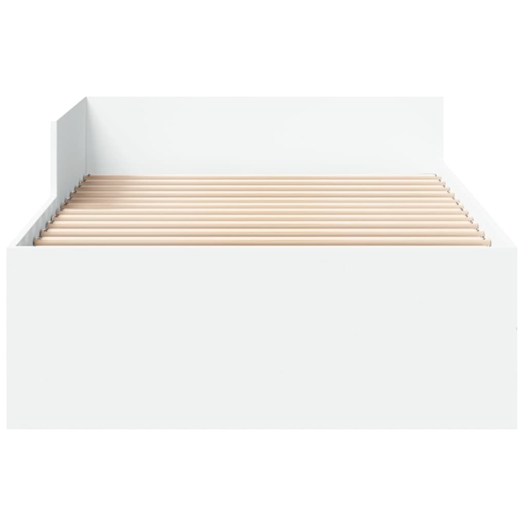 Bedframe bewerkt hout wit 100x200 cm