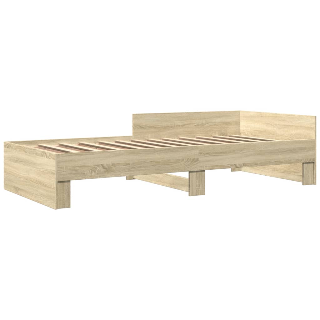 Bedframe bewerkt hout sonoma eikenkleurig 100x200 cm