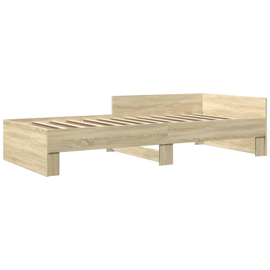 Bedframe bewerkt hout sonoma eikenkleurig 100x200 cm