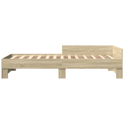 Bedframe bewerkt hout sonoma eikenkleurig 100x200 cm