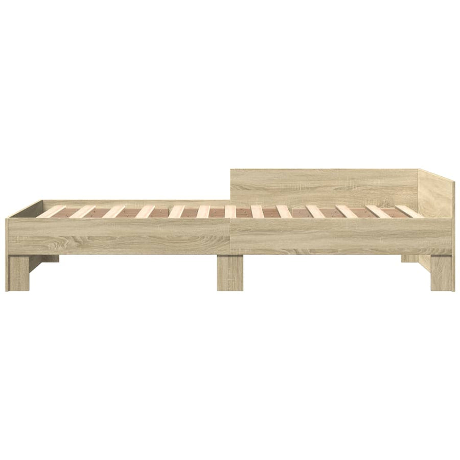 Bedframe bewerkt hout sonoma eikenkleurig 100x200 cm