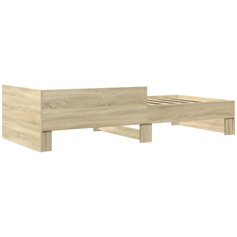 Bedframe bewerkt hout sonoma eikenkleurig 100x200 cm