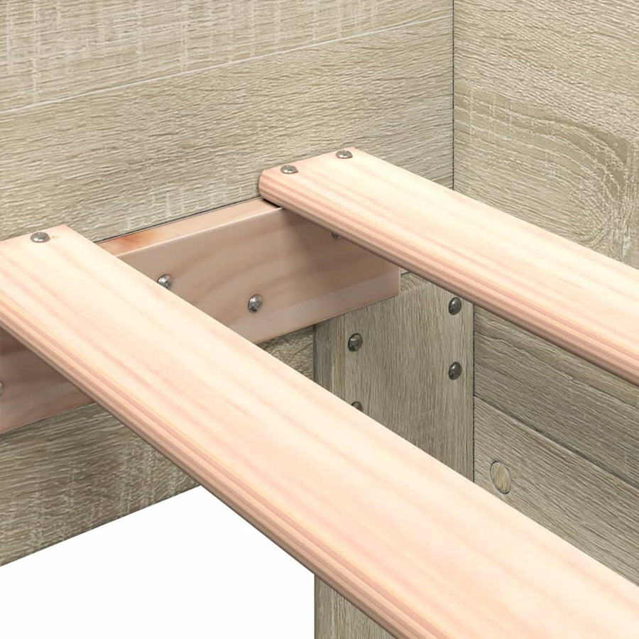 Bedframe bewerkt hout sonoma eikenkleurig 100x200 cm