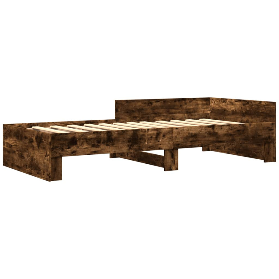 Bedframe bewerkt hout gerookt eikenkleurig 100x200 cm