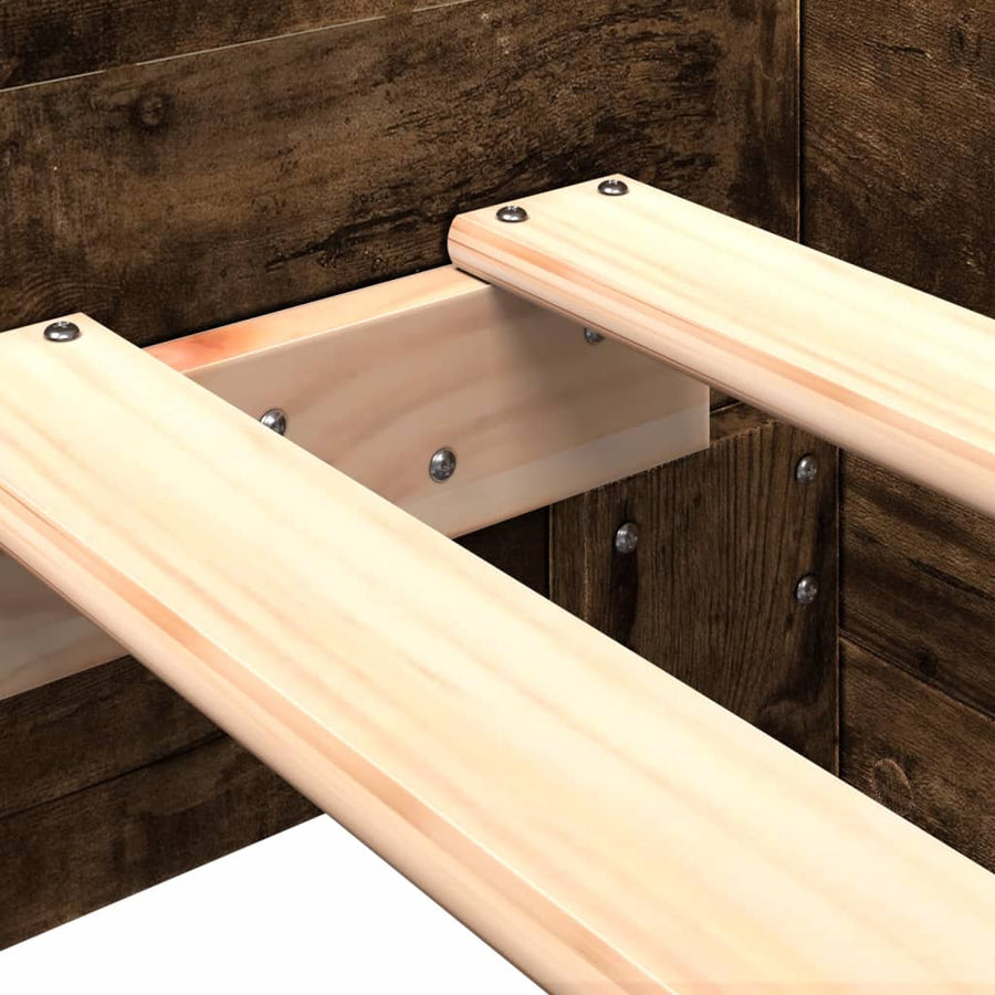 Bedframe bewerkt hout gerookt eikenkleurig 100x200 cm