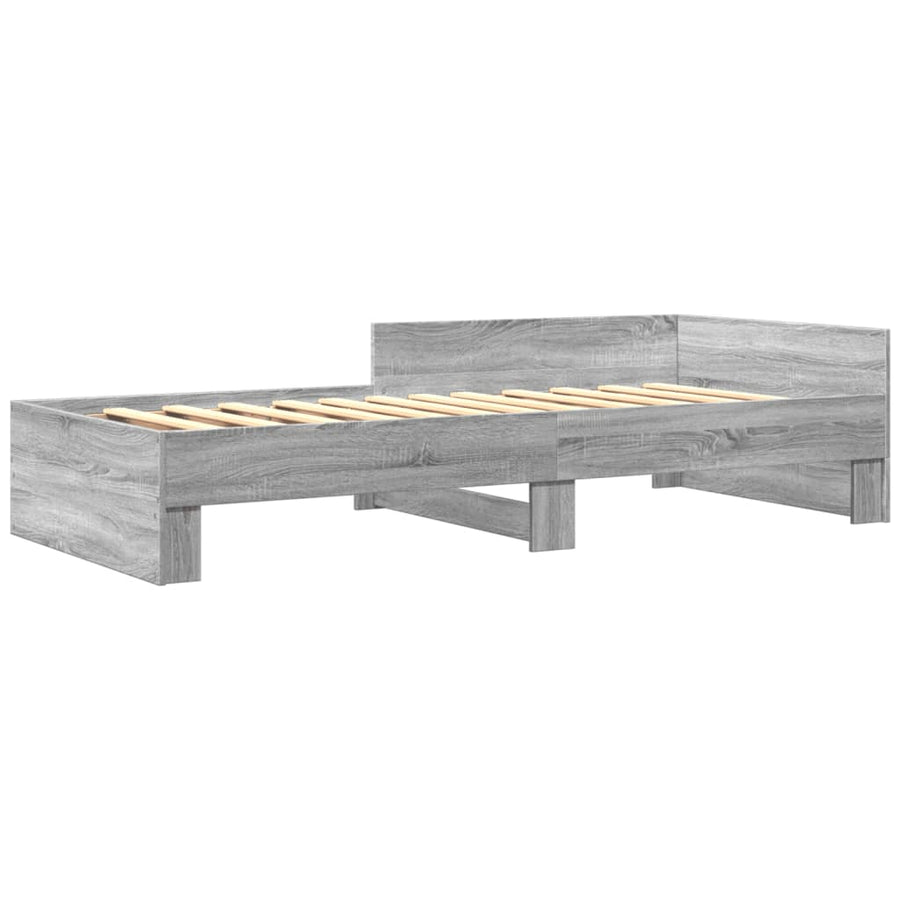 Bedframe bewerkt hout grijs sonoma eikenkleurig 100x200 cm