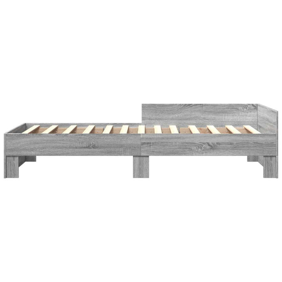 Bedframe bewerkt hout grijs sonoma eikenkleurig 100x200 cm