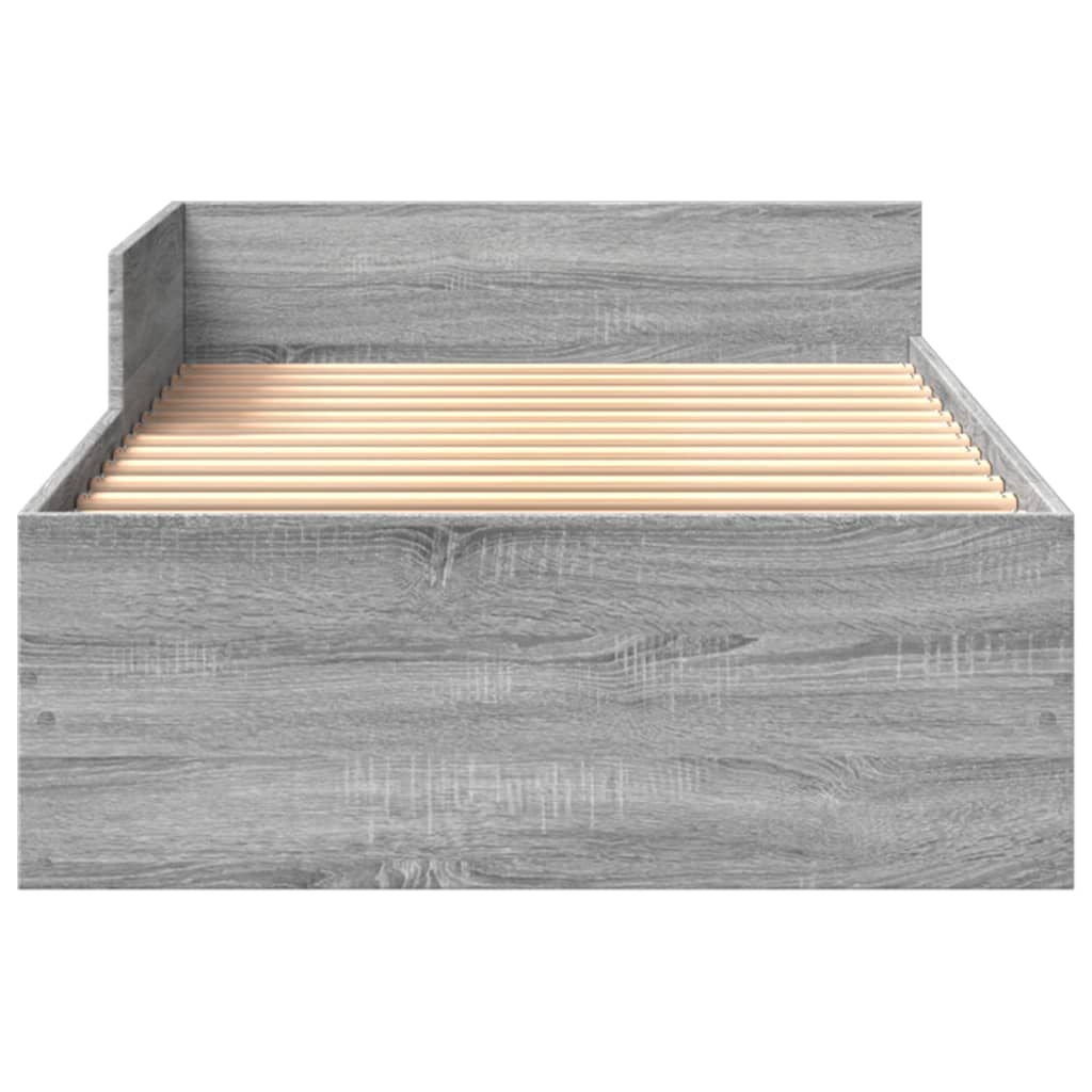 Bedframe bewerkt hout grijs sonoma eikenkleurig 100x200 cm
