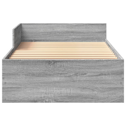 Bedframe bewerkt hout grijs sonoma eikenkleurig 100x200 cm