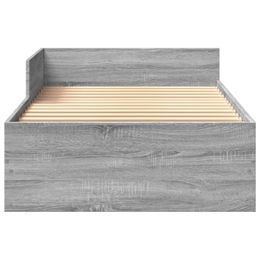 Bedframe bewerkt hout grijs sonoma eikenkleurig 100x200 cm