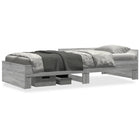 Bed frame carved wood grey Sonoma oak 100x200 cm