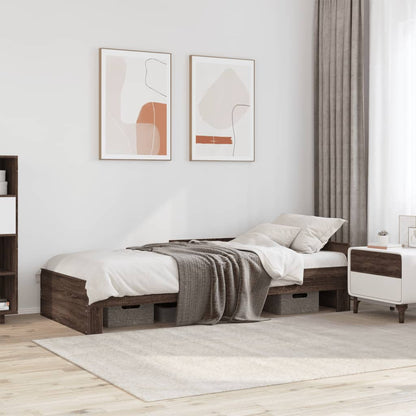 Bedframe bewerkt hout bruin eikenkleur 100x200 cm