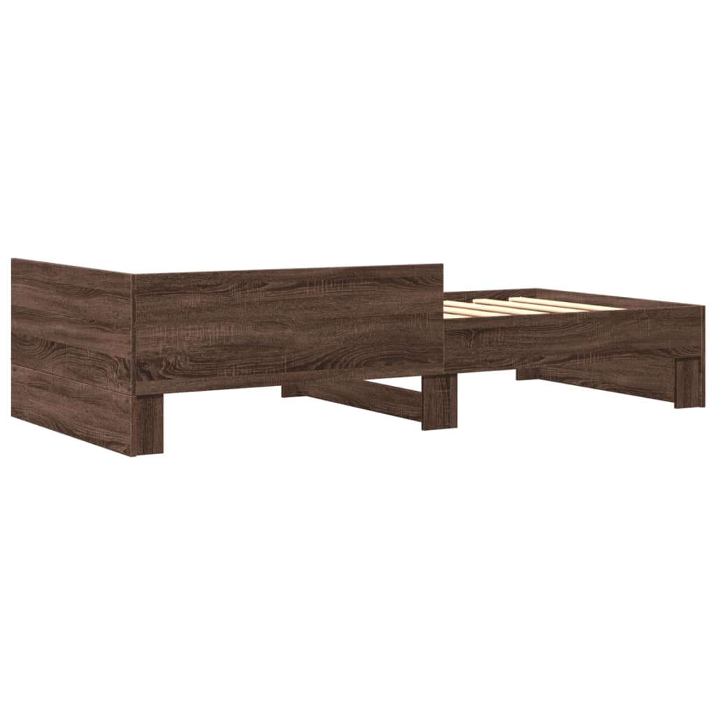 Bedframe bewerkt hout bruin eikenkleur 100x200 cm