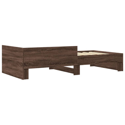 Bedframe bewerkt hout bruin eikenkleur 100x200 cm