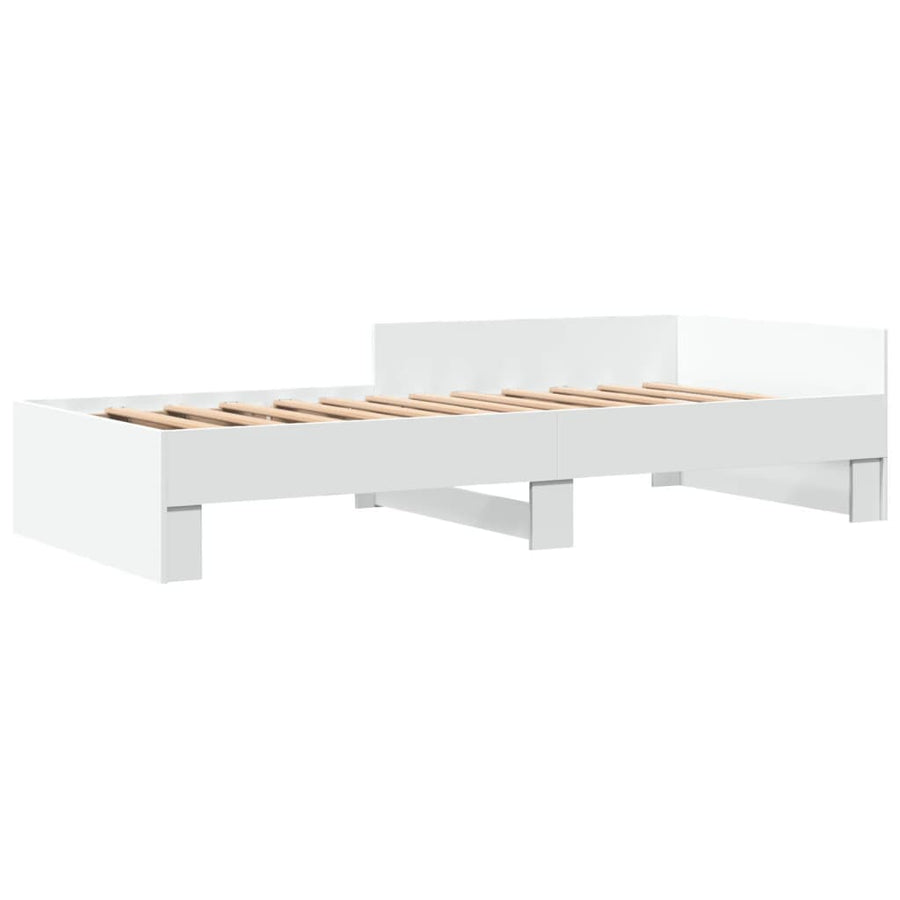 Bedframe bewerkt hout wit 90x200 cm